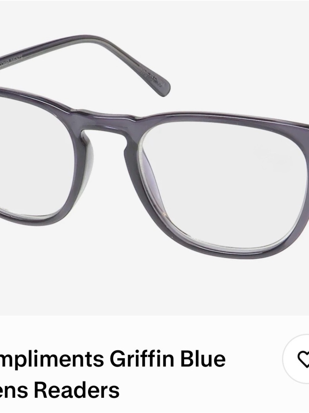 New DIFF Griffin Gray Reading Glasses - 1.50